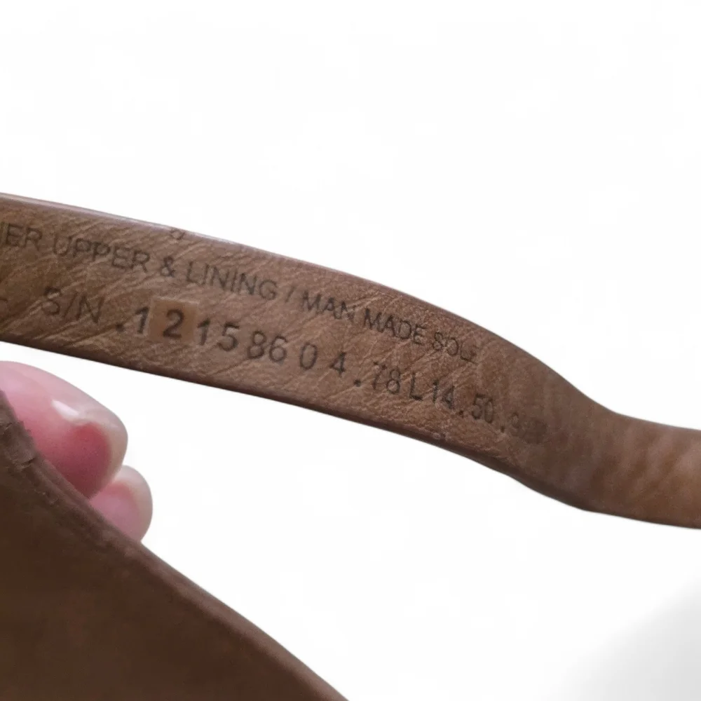 TORY BURCH Chandler Tumbled Leather Wedge Sandals – Size 9.5 - Picture 12 of 13